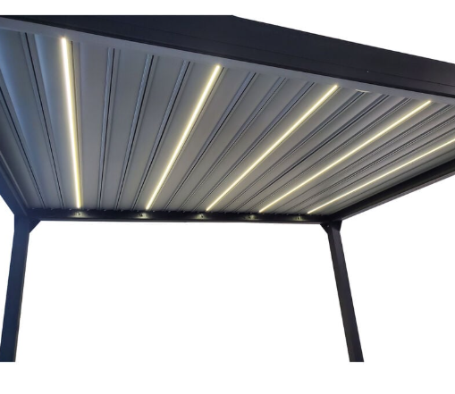 Pergola bioclimatique motorisée aluminium 4x3m + LED GREEN OUTSIDE