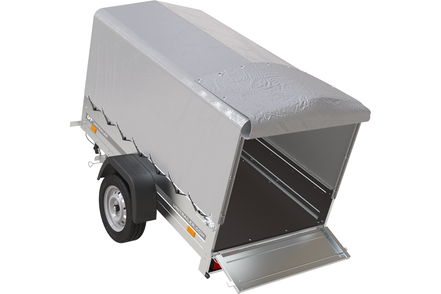 Remorque 750 kg 200 x 125 avec bâche haute et arceau Garden Trailer 201 KIPP