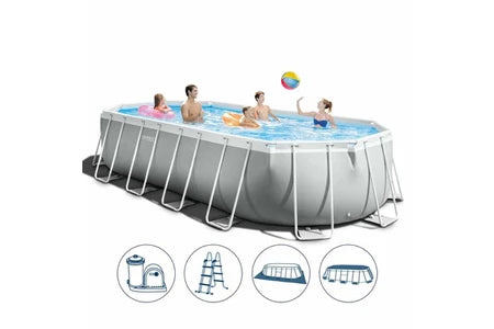 Piscine tubulaire Prism Frame ovale 6,10 x 3,05 m Intex