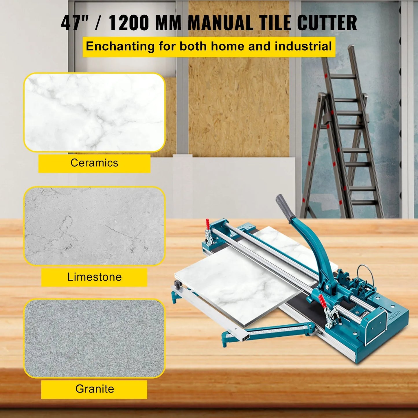 VEVOR Coupe-carreaux manuel G-01, Coupeur de Carrelage Manuel 1200mm, Coupe Carrelage Professionnel pour couper les materiaux en pierre y compris les carreaux de sol normaux/les carreaux polis