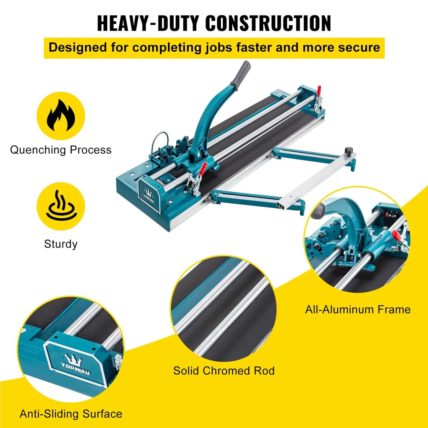 VEVOR Coupe-carreaux manuel G-01, Coupeur de Carrelage Manuel 1200mm, Coupe Carrelage Professionnel pour couper les materiaux en pierre y compris les carreaux de sol normaux/les carreaux polis