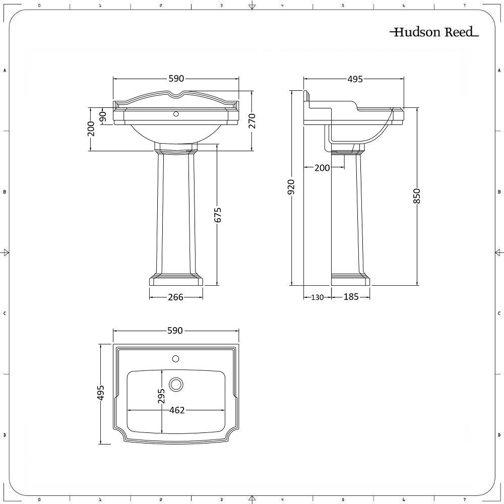 Lavabo sur Colonne Rétro 1 Trou