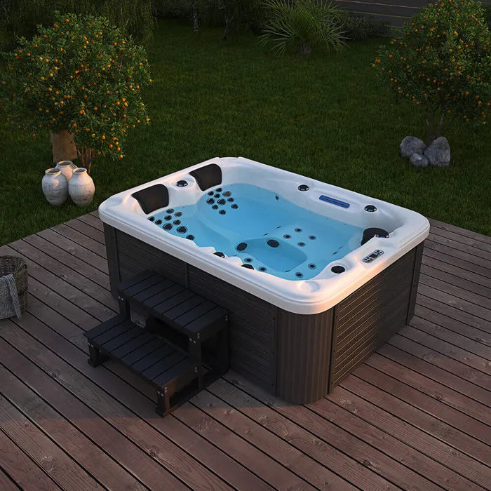 HOME DELUXE spa extérieur 'BEACH PLUS' >Version: Plus couverture thermique et escalier