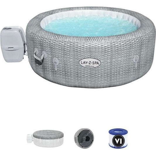Spa gonflable Bestway - Lay-Z-Spa Honolulu Airjet - 4/6 Places - Gris