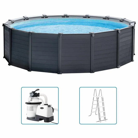 INTEX Ensemble De Piscine Hors Sol Graphite Gray Panel 478x124 Cm