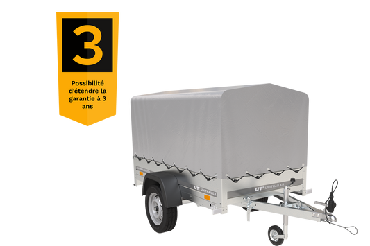 Remorque 750 kg 200 x 125 avec bâche haute et arceau Garden Trailer 201 KIPP