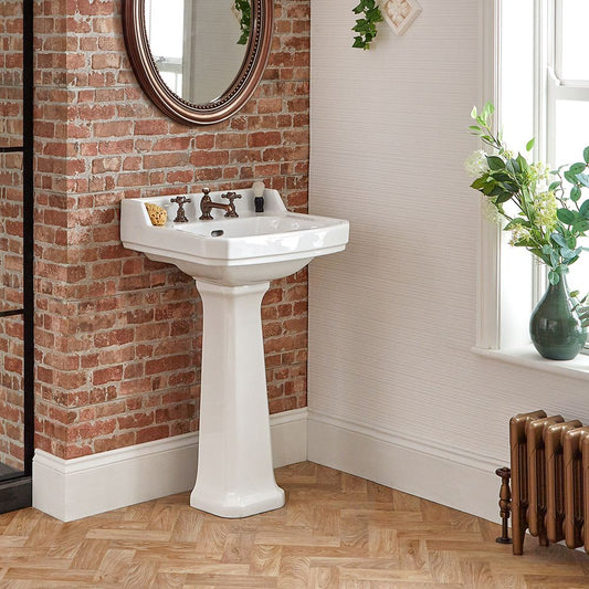 Hudson Reed Lavabo sur Colonne Rétro 3 Trous
