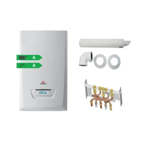 PACK CHAUDIERE GAZ MURALE THEMAPLUS CONDENS F25 SAUNIER DUVAL DOSSERET ET VENTOUSE INCLUS